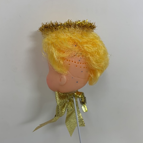9” angel w/ halo doll head on pick vintage - Picture 5 of 16